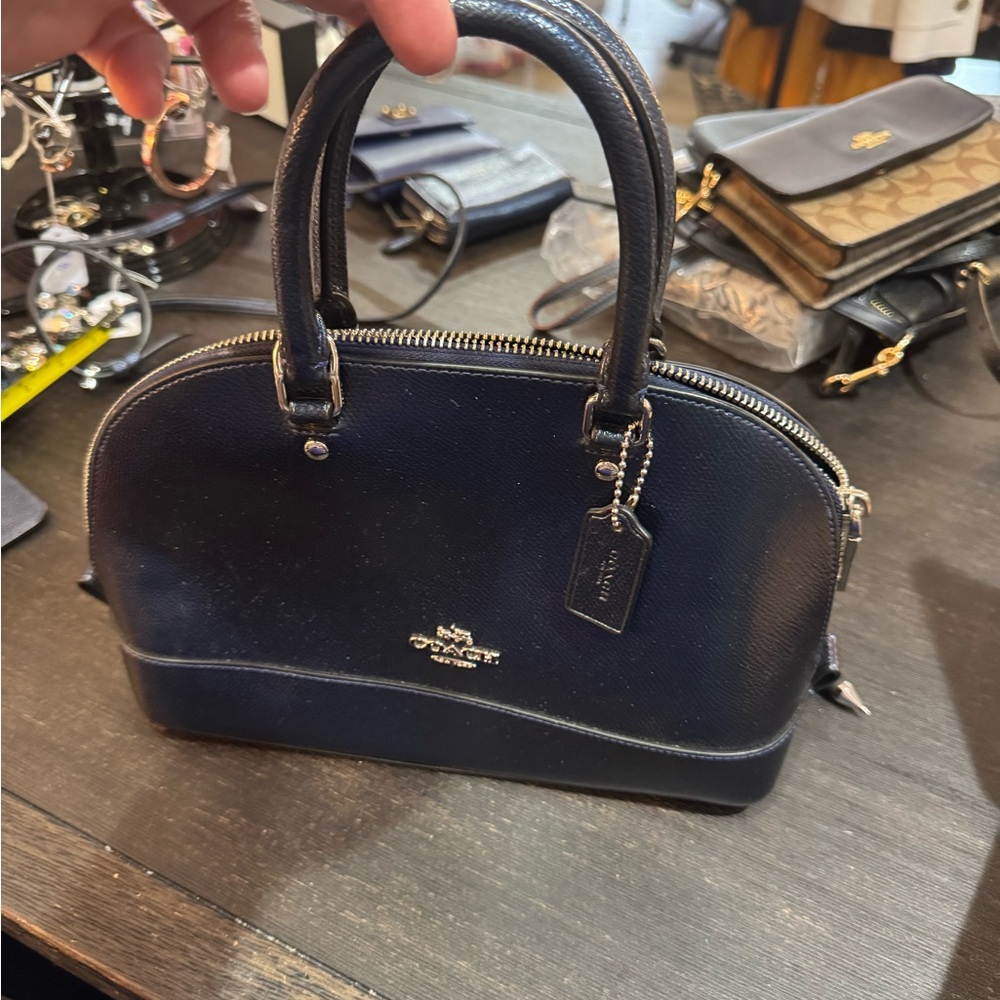 Coach Navy Blue Leather Handbag. Great condition.